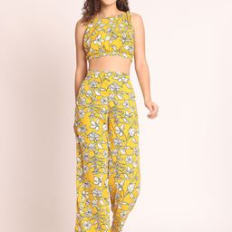 EROTISSCH Floral Printed Crop Top & Trousers-image-22