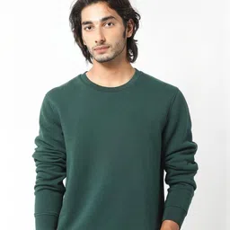 Mast & Harbour Men Solid Cotton Anti Odour Sweatshirt-picture-37