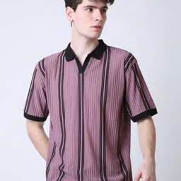 Blnk Men Striped Polo Collar T-shirt-picture-15
