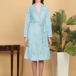 KLOTTHE Self-Design Woolen Bath Robe With Belt-image-69