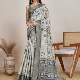 DIVASTRI Floral Zari Tissue Saree-image-41