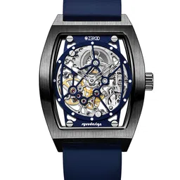 ZEROO Unisex Embellished Dial & Leather Straps Analogue Automatic Watch ZM001BBL-image-66