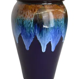 Urbanroots Navy Blue & Brown Ceramic Kulhad Planter-picture-41