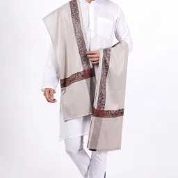 Sprha Wool Solid Men Shawl-image-10