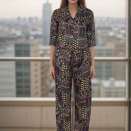 BAESD Printed Crop Shirt With Palazzos Co-Ords-28