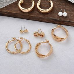 PolluxCraft Set Of 6 Gold-Plated Contemporary Studs-picture-22