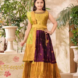 BAESD Girls Embroidered Ready to Wear Lehenga & Blouse With Dupatta-picture-21