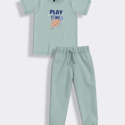 Orange Sugar Unisex Kids Printed T-shirt with Pyjamas-20