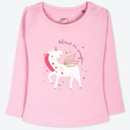 ariel Girls Pack of 3 Graphic Printed Round Neck Cotton T-shirts-image-52