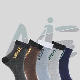 MJE Pack Of 5 Printed Mid Rise Ankle Length Socks-53