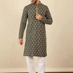 Anouk Men Geometric Printed Festive Straight Kurta-image-97