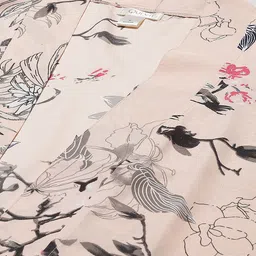 Qurvii Floral Printed Longline Open Front Shrug image 3