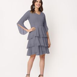 FLOREOS Women Georgette Fit & Flare Dress-image-78