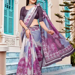 Mitera Floral Pure Cotton Saree-picture-39