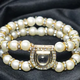 Buy That Trendz Sterling Silver-Plated Stones Studded & Beaded Wraparound Bracelet-picture-32