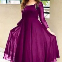 Solid Georgette Stitched Anarkali Gown-image-28