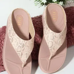 ELLE Women Printed Flatform Heels Sandals-7