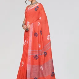 KALINI Saree With Weaving Border and Tassels image 3
