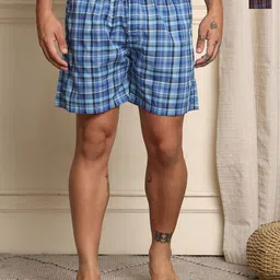Mast & Harbour Pack Of 2 Checked Super Combed Cotton Boxers BOXCOM22-S-image-98