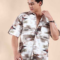HOUSE OF MAHNOTS Men Relaxed Opaque Printed Casual Shirt-image-51