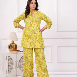 Ka-mee Printed Mandarin Collar Pure Cotton Tunic With Trouser-picture-25