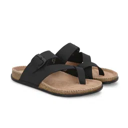 Azzaro Black Men One Toe Comfort Sandal-image-79