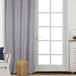 Saral Home Blue & White Geometric Black Out Long Door Curtain-picture-42