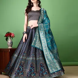 SWAMI STUDIO Ready to Wear Lehenga & Unstitched Blouse With Dupatta-picture-49