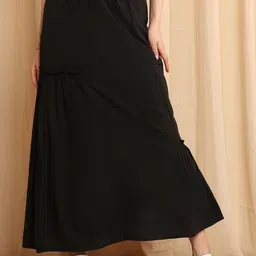 NEUDIS Cotton Flared Maxi Skirt With Ruffled Hem-image-74