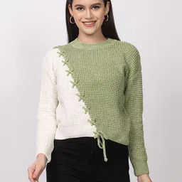 Lory Women Colourblocked Woollen Pullover-picture-49