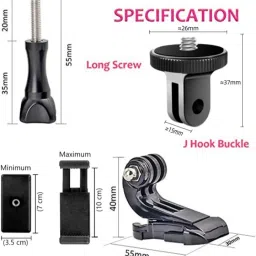 TECHGEAR J-Hook Vertical Mount Action Camera Clip Adapter for Helmet Mount Flash Shoe Adapter image 2