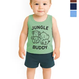 KidBee Kids Pack Of 4 Cartoon Character Printed Cotton Sleeveless T-Shirts-picture-24