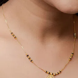SHWENIT JEWELS Gold-Plated Kundan Stone Studded and Beaded Mangalsutra-image-73