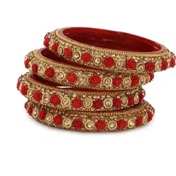 1ST TIME Set of 16 Artificial Stones & Beads Studded Alloy Bangle image 4