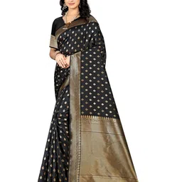 KALINI Woven Design Zari Silk Blend Kanjeevaram Saree-image-10