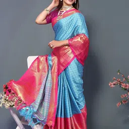 SILKWEAR Ethnic Motifs Zari Narayan Peth Saree-51