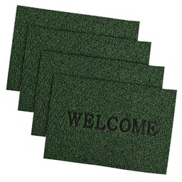 Kuber Industries Green 4 Pieces Textured Grass Doormats image 1