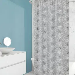 ArtzFolio Grey & White Printed Waterproof Shower Curtains-55