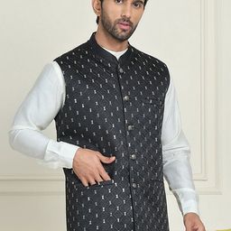 Anouk Embroidered Mandarin Collar Neck Nehru Jacket-42