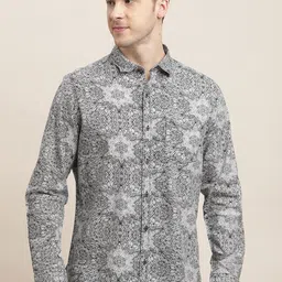 Turtle Men Relaxed Slim Fit Floral Opaque Printed Casual Shirt-image-30
