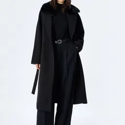 Koton Long Sleeve Open Front Overcoat-54