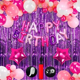 Special You 49-Pcs Pink & Purple Decorative Banner & Balloons-image-34