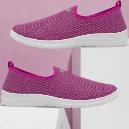 Barfi-02 Pink Casual sneakers for ladies | sports shoes for women without laces | Running shoes for girls stylish latest design new fashion | Slip on black shoes for jogging, walking, gym & party Walking Shoes For Women-image-42