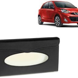 Car Sun Visor Tissue Box Holder PU Leather Paper Napkin Organizer Micra 2015 Vehicle Tissue Dispenser-1