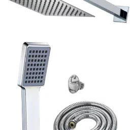 ANMEX 12x12 (12inch) Ultra Slim Rain Shower Head with 24inch Arm Plus High Pressure Rain Spray Hand Shower with 1.5mtr SS Shower Tube and Wall Hook-picture-33