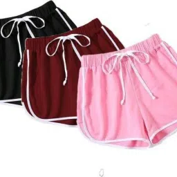 Pack of 3 Solid Women Multicolor Hotpants-image-17