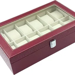 Watch Box Organizer, 12 Slot ,Elegant Faux Leather, Soft Removable Pillows Watch Box-image-10