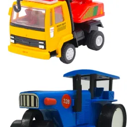 Crane With Road Roller Combo, Pull Back Action, No Sharp Edges, Durable Quality-13