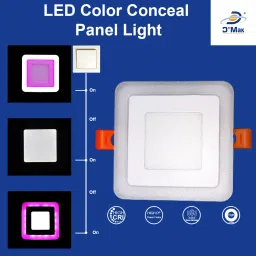d'mak 3+3 Watt LED Side Pink Square Panel Light Ceiling 3D Effect Lighting (Double Color)pack of 4 Recessed Ceiling Lamp image 3