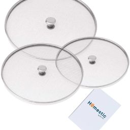 Stainless Steel Food Cover/Milk Cover Jali/Steel Jali Set of 3 Pcs (Silver) 10 inch Lid Set-image-25